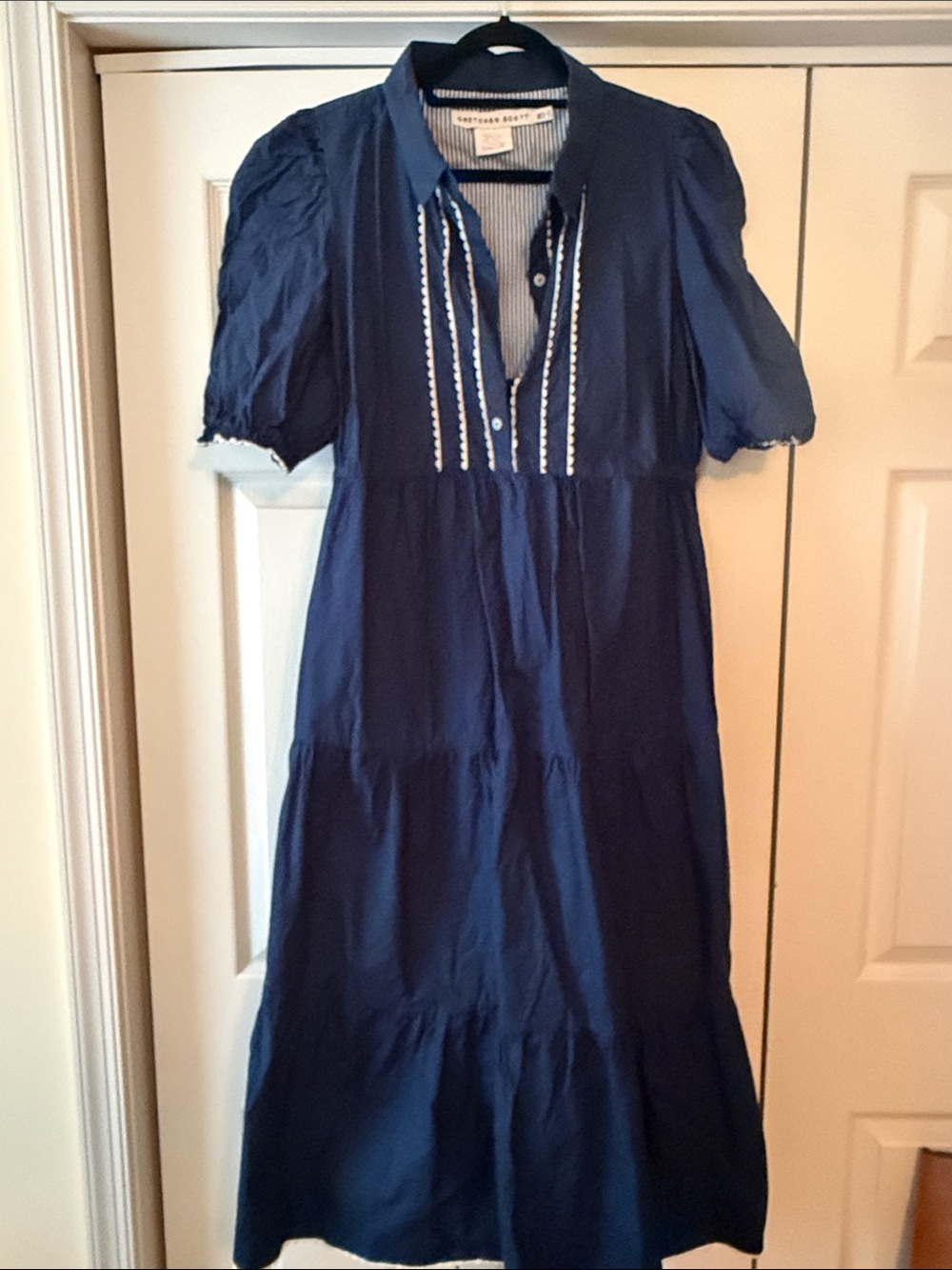 Gretchen Scott Designs Navy Button-Trim Maxi Dress